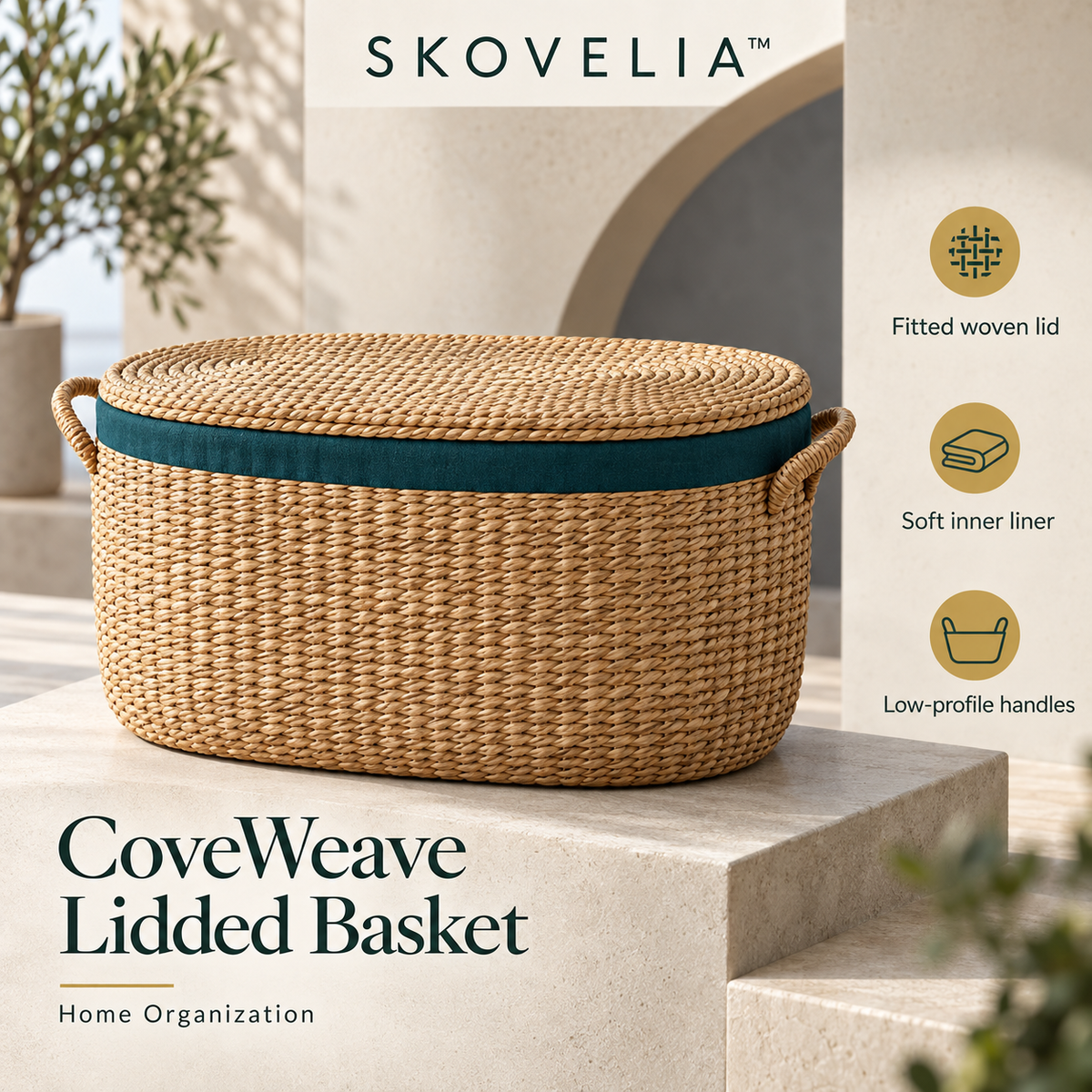 SKOVELIA™ CoveWeave Lidded Basket