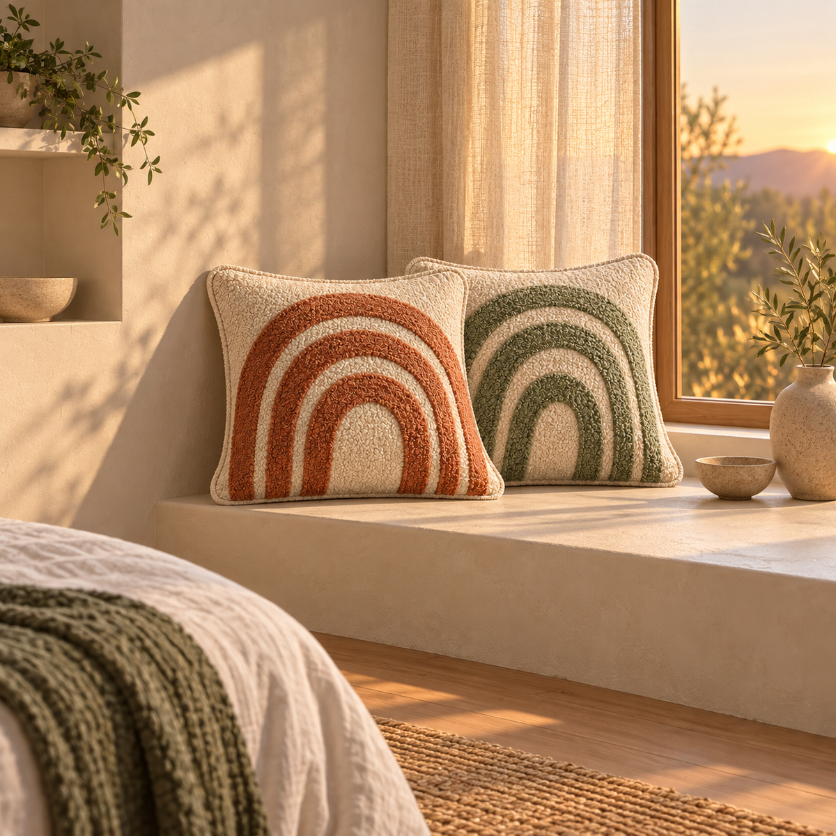 SKOVELIA™ ArcSoft Bouclé Cushion Pair