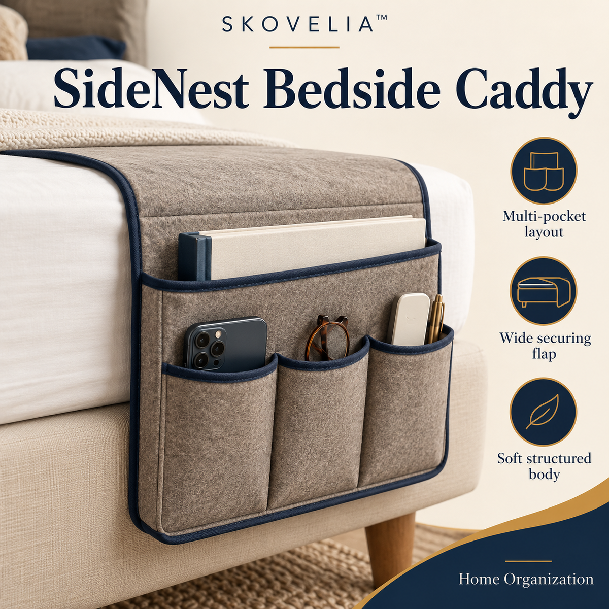 SKOVELIA™ SideNest Bedside Caddy