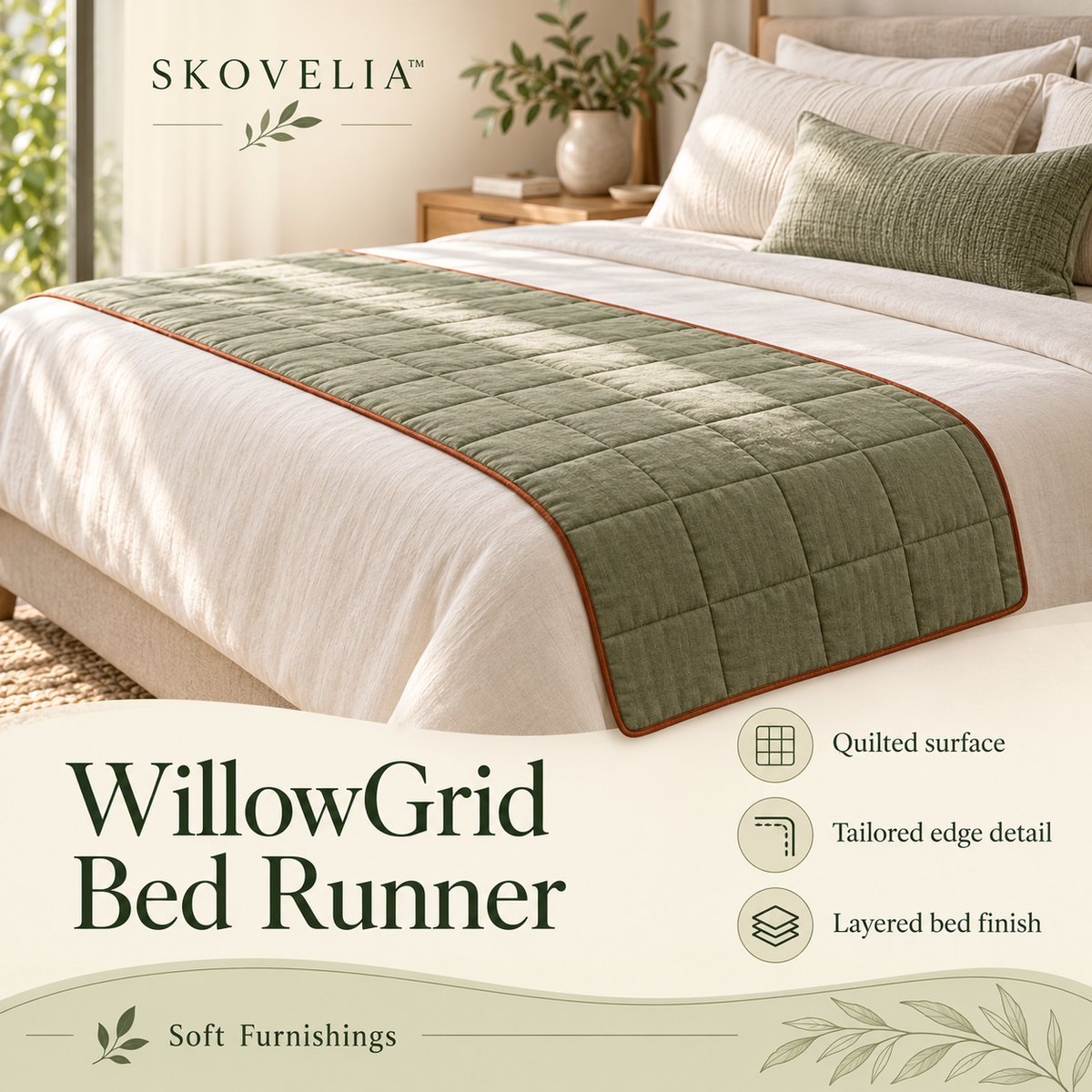 SKOVELIA™ WillowGrid Bed Runner